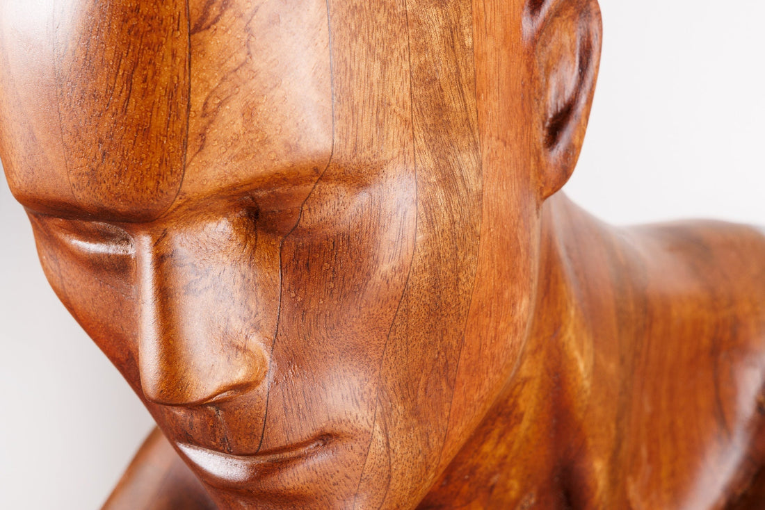 Sculpture murale SOUL 60cm bois de manguier marron - 44513