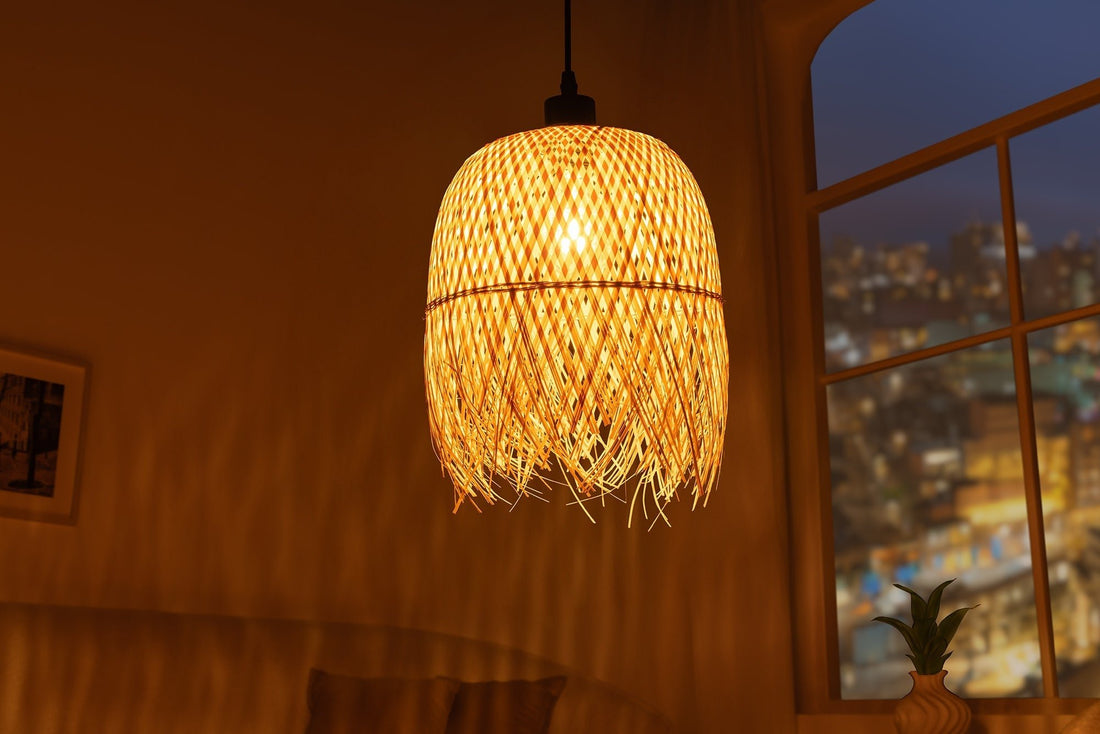 Lampe suspendue ORGANIC LIVING 30cm bambou naturel - 40576