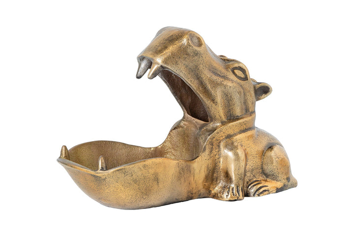 Bol décoratif HIPPO 30cm aluminium laiton - 44883