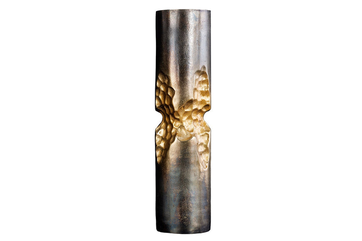 Vase PRECIOUS 40cm effet marteau marteau noir doré - 44893