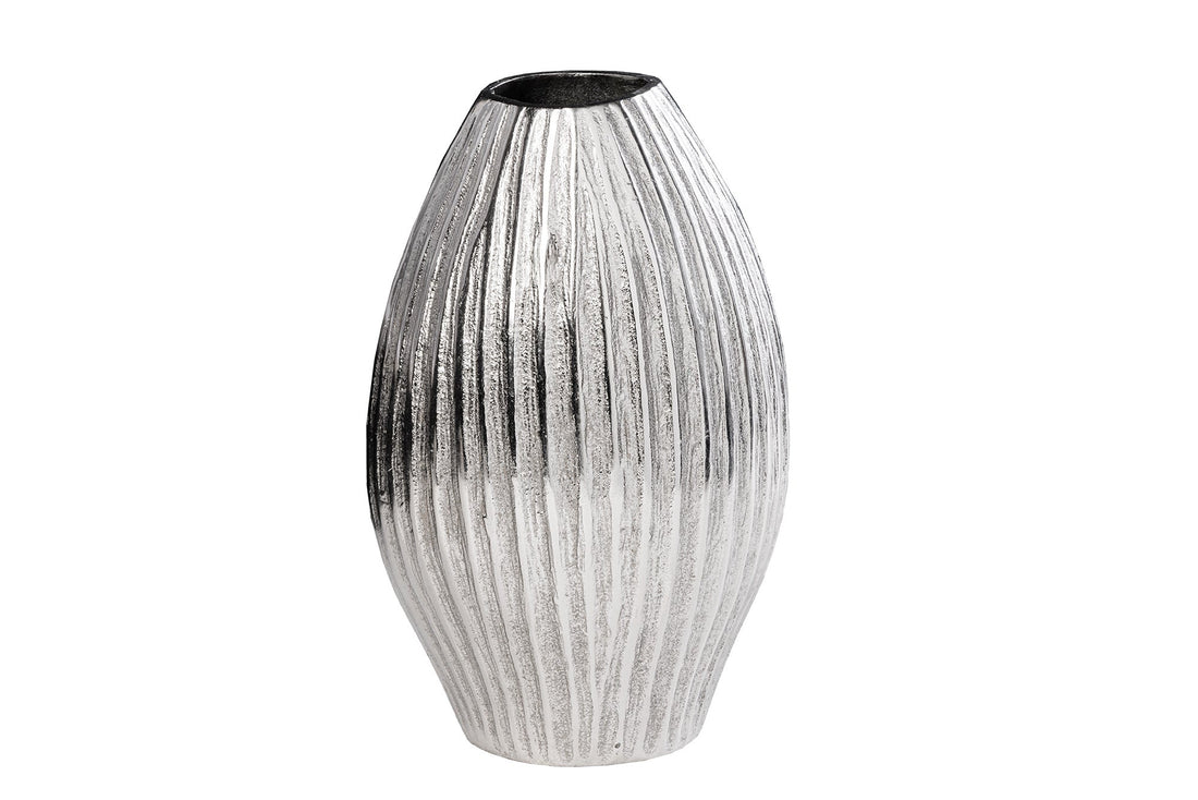 Vase ELEGANCE 30cm avec marteau effet marteau argent - 44839