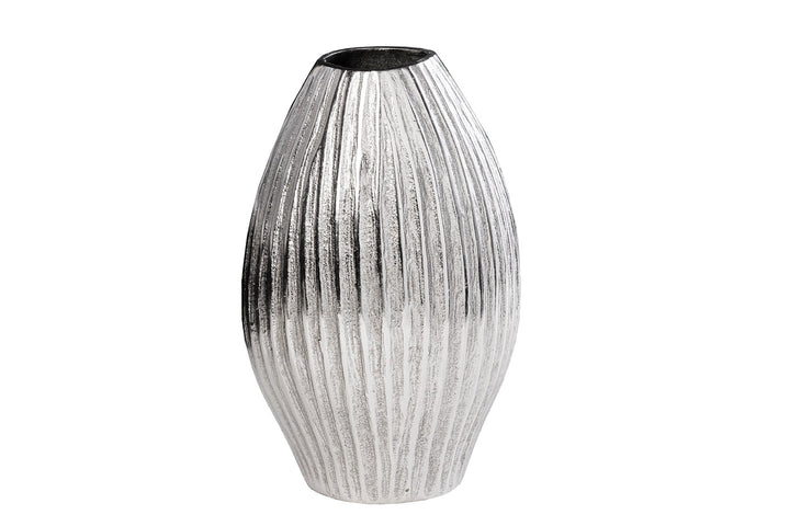 Vase ELEGANCE 30cm avec marteau effet marteau argent - 44839