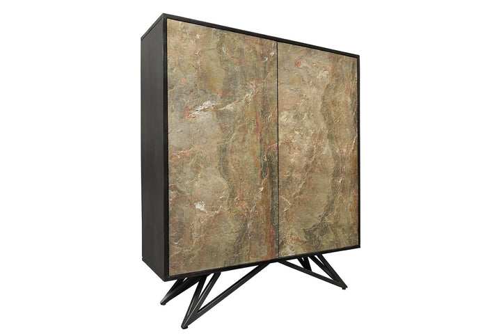 Buffet MONTAIN SOUL 120cm acacia aspect pierre naturelle noir naturel - 44340
