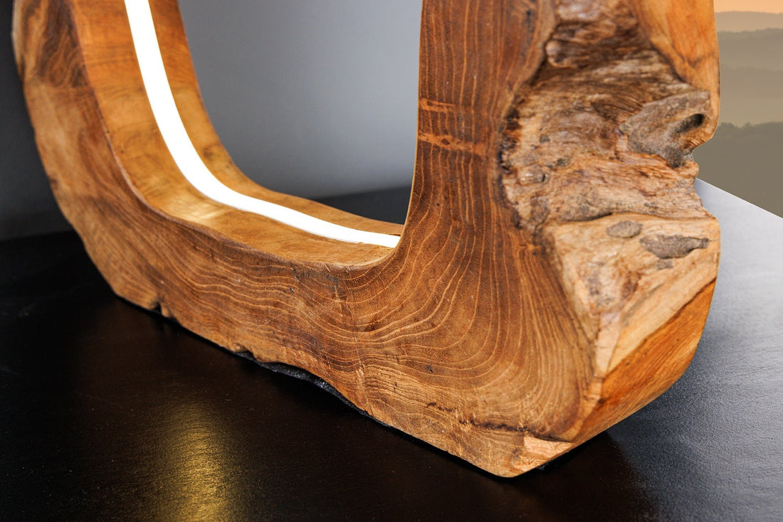 Lampe de table ORGANIC ARTWORK 45cm bandes LED naturel - 44684