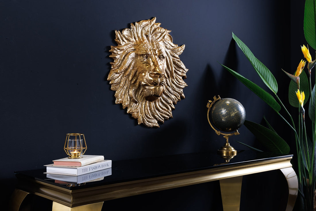 Décoration murale FAUNE LION 35cm or - 43954