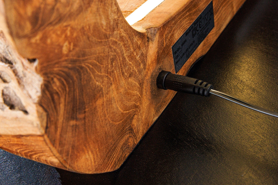 Lampe de table ORGANIC ARTWORK 45cm bandes LED naturel - 44684