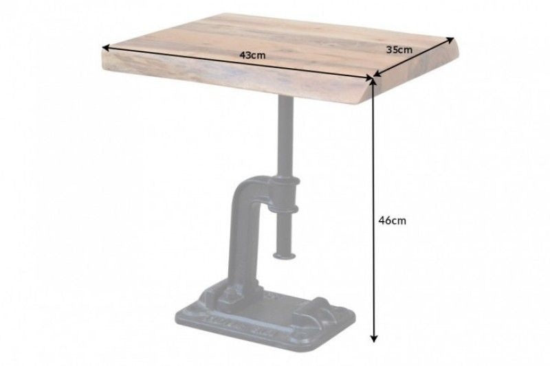 Authentique table d'appoint FACTORY 43cm en bois d'acacia massif design industriel - 39291