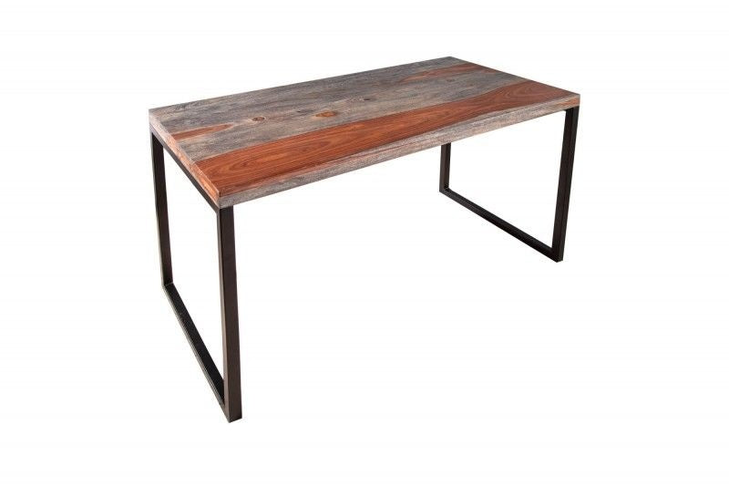 Bureau élégant ELEMENTS 118 cm structure métal Sheesham Finition Fumée - 40280