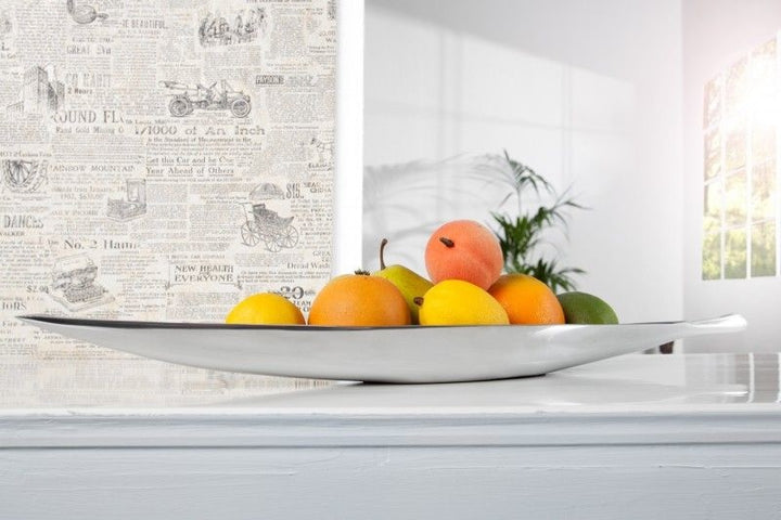 Bol décoratif fait main SILVER LEAF 60cm aluminium argenté - 17370