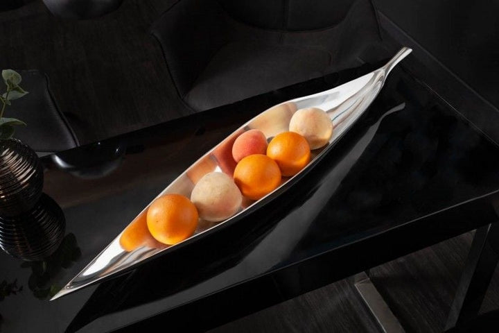 Bol décoratif fait main SILVER LEAF 80cm aluminium argenté - 17369