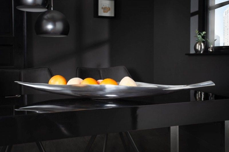 Bol décoratif fait main SILVER LEAF 80cm aluminium argenté - 17369