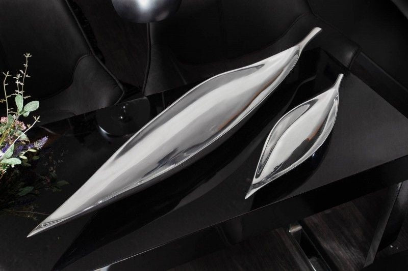 Bol décoratif fait main SILVER LEAF 80cm aluminium argenté - 17369