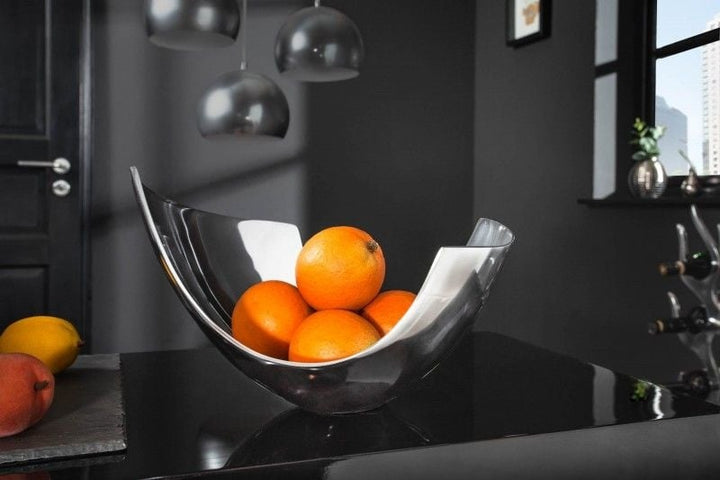 Bol moderne ABSTRACT 24cm décoration aluminium poli - 8510