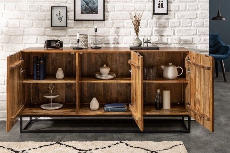 Buffet massif AMAZONAS 160 cm en manguier naturel design façade - 40050