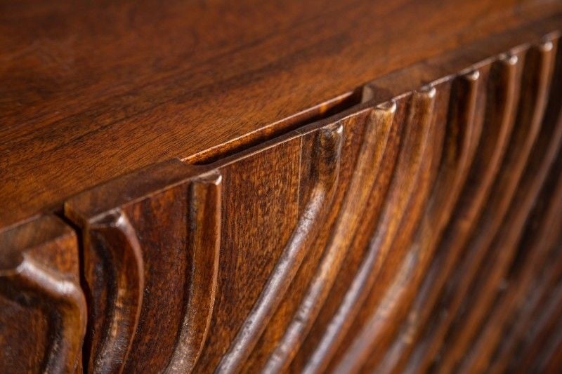 Buffet fait main FLUID 160 cm en bois de manguier avec façade allongée - 40244