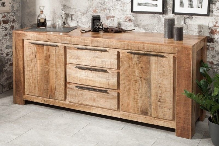 Buffet massif IRON CRAFT 174cm en bois de manguier fait main - 38930