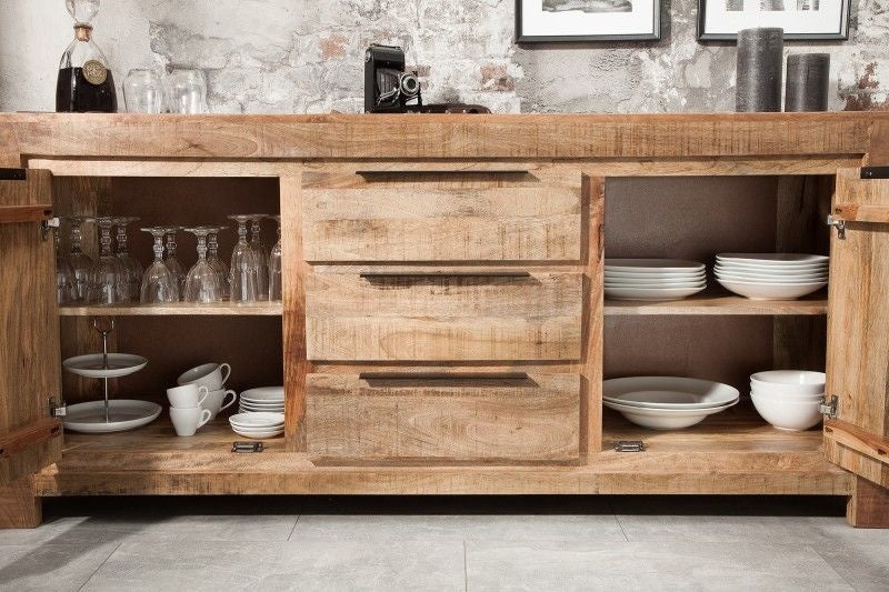 Buffet massif IRON CRAFT 174cm en bois de manguier fait main - 38930