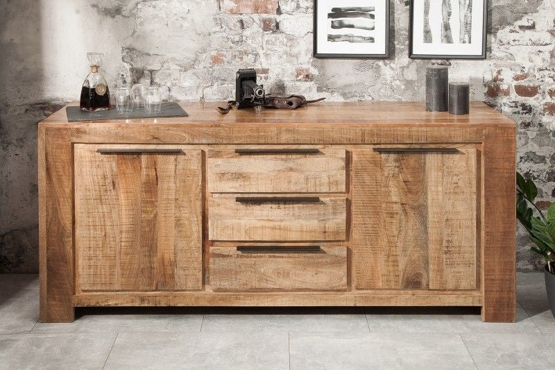 Buffet massif IRON CRAFT 174cm en bois de manguier fait main - 38930