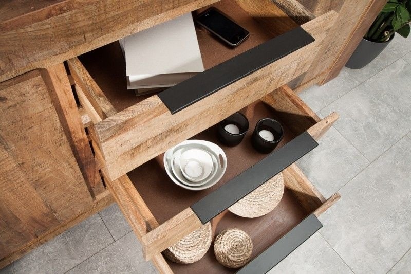 Buffet massif IRON CRAFT 174cm en bois de manguier fait main - 38930