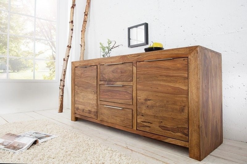 Buffet Massives PURE 135cm finition pierre de Sesham Palissandre - 22686