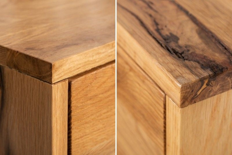 Buffet massif LIVING EDGE 160cm chêne sauvage huilé bord d'arbre - 39435