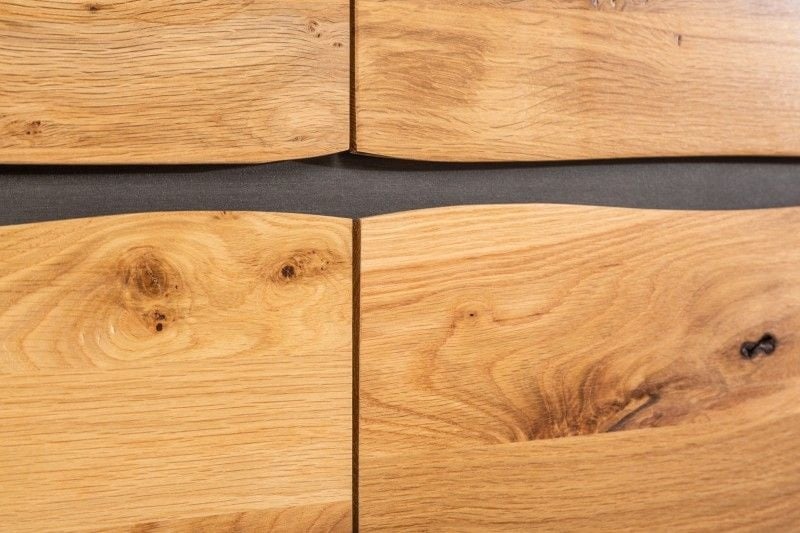 Buffet massif LIVING EDGE 160cm chêne sauvage huilé bord d'arbre - 39435