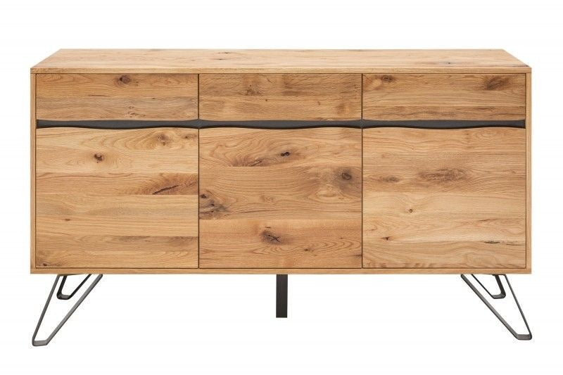 Buffet massif LIVING EDGE 160cm chêne sauvage huilé bord d'arbre - 39435