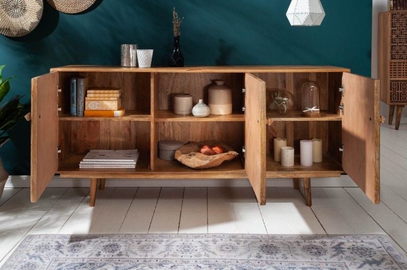 Buffet massif MARRAKESCH 160 cm en manguier à décoration style bohème - 40247