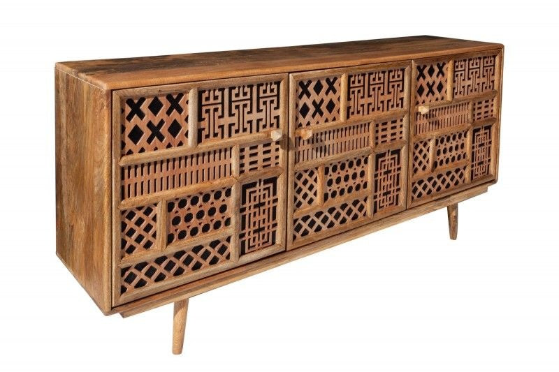 Buffet massif MARRAKESCH 160 cm en manguier à décoration style bohème - 40247
