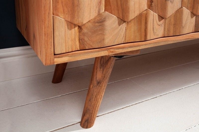 Buffet massif MYSTIC LIVING 145cm acacia naturel surface 3D bois massif - 38420