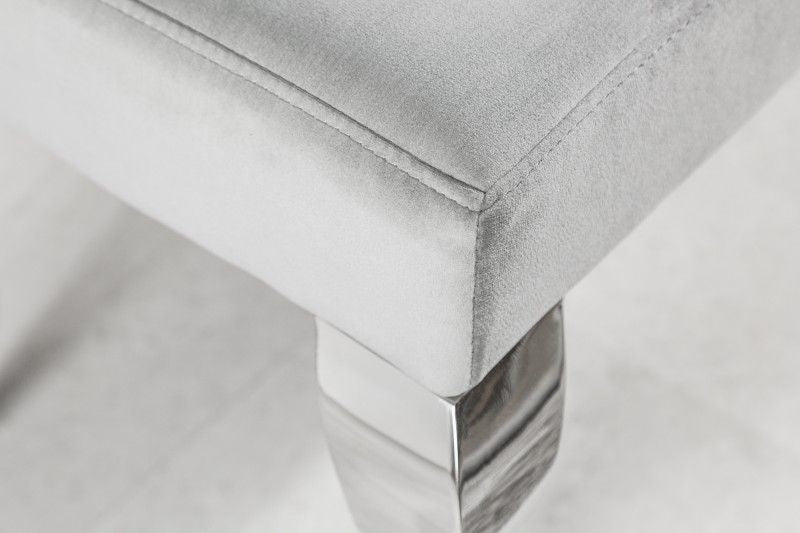Canapé élégant MODERNE BAROQUE 172cm velours gris noble acier inoxydable - 39161