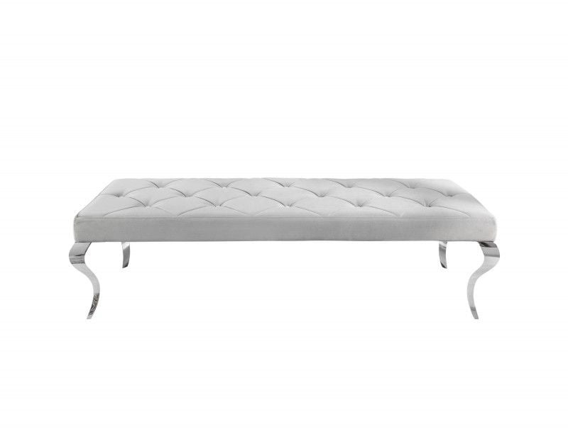 Canapé élégant MODERNE BAROQUE 172cm velours gris noble acier inoxydable - 39161
