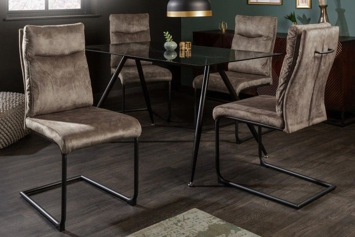 Chaise cantilever moderne COMFORT taupe antique avec poignée confort - 41172