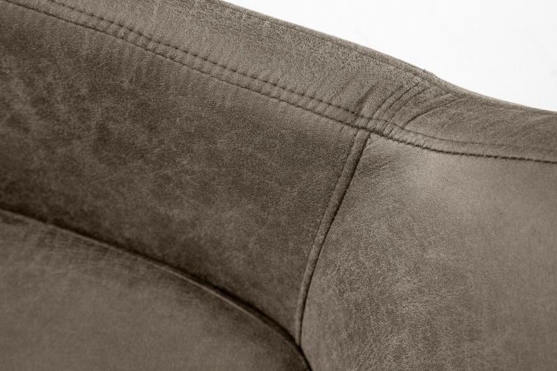 Chaise accoudoir design SUPREME vintage taupe avec pieds en bois massif - 40419