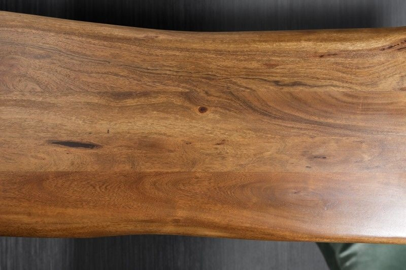 Banquette en tronc d'arbre massif MAMMUT NATURE 160cm Banquette en acacia industriel chic avec piètement luge - 35946