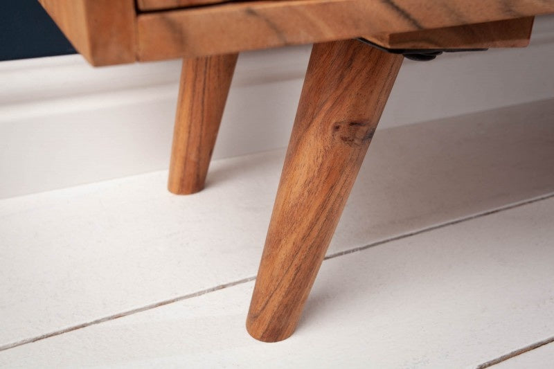 Buffet en bois massif MYSTIC LIVING 140cm acacia naturel surface 3D - 39941