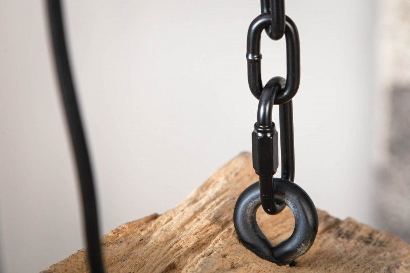 lampe à suspension industrielle BARRACUDA 70cm en bois massif recyclé à 3 lumières - 40079