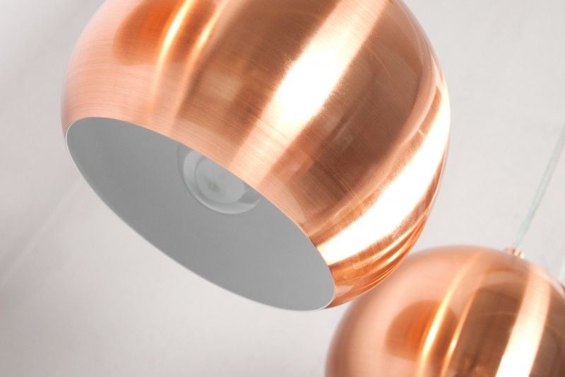 Lampe à suspension moderne 3 pièces COPPER BALL Lampe à suspension en cuivre réglable en hauteur - 22975
