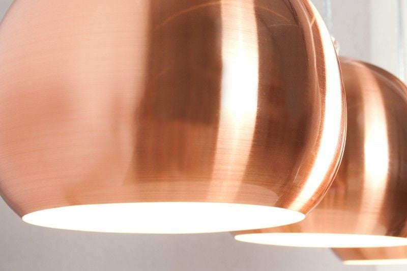 Lampe à suspension moderne 3 pièces COPPER BALL Lampe à suspension en cuivre réglable en hauteur - 22975