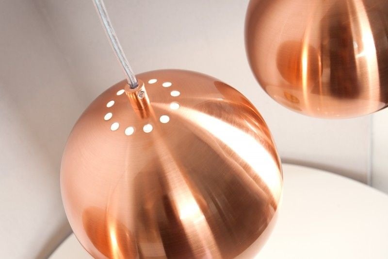 Lampe à suspension moderne 3 pièces COPPER BALL Lampe à suspension en cuivre réglable en hauteur - 22975