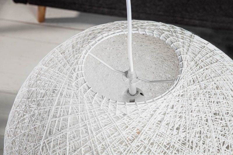 Lampe à suspension filigrane COCOONING L 45cm boule lumineuse blanche - 11012