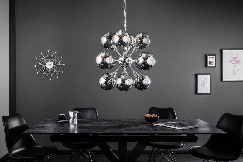 Lampe à suspension extravagante GALAXY 72cm lampe à suspension argentée Design Moderne - 39101