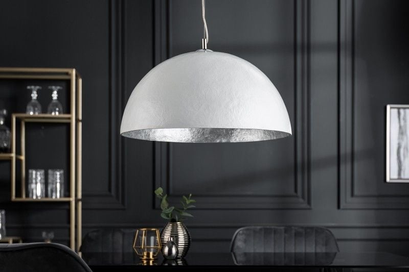 Lampe à suspension design élégante GLOW 50cm lampe à suspension blanc argent - 13209