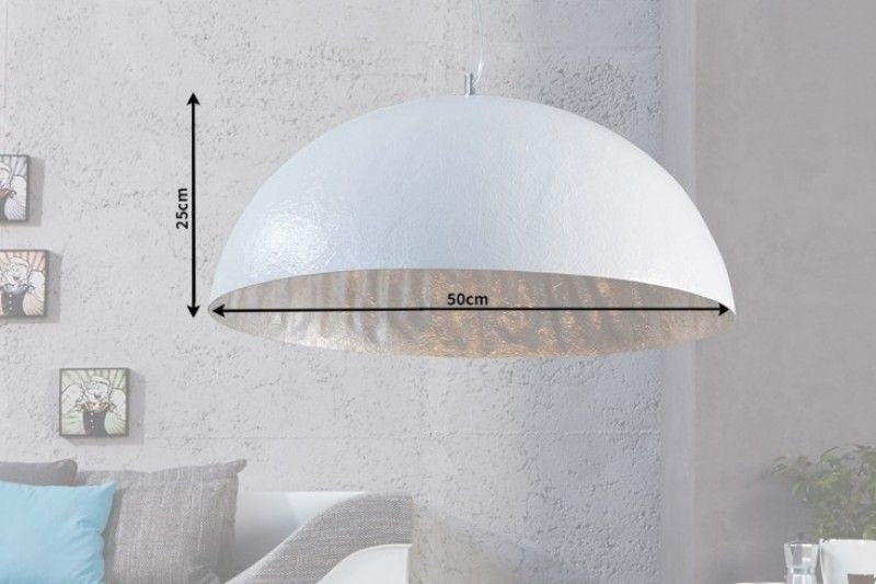 Lampe à suspension design élégante GLOW 50cm lampe à suspension blanc argent - 13209