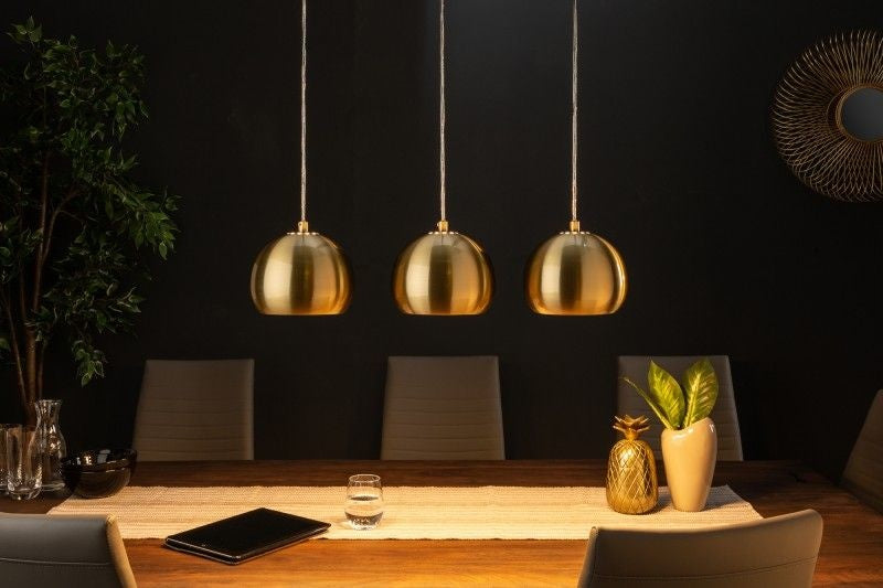 Lampe à suspension triple moderne GOLDEN BALL lampe à suspension dorée réglable en hauteur - 39440