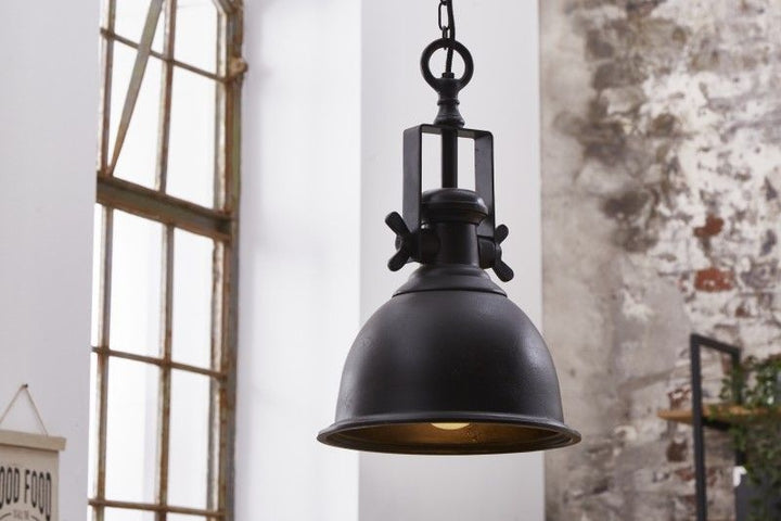 Lampe à suspension design INDUSTRIELLE 45cm noire style industriel - 40919