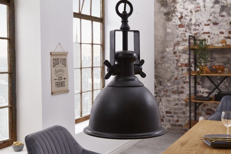 Lampe à suspension design INDUSTRIELLE 45cm noire style industriel - 40919