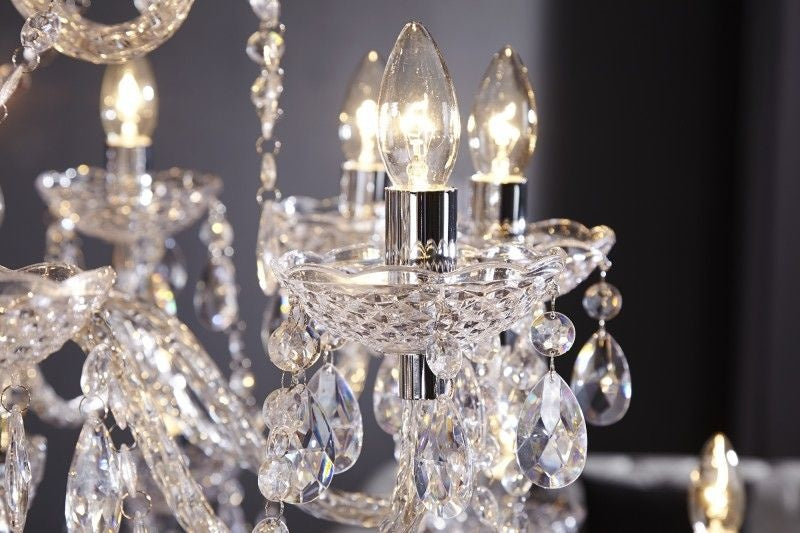 Lustre design CRYSTAL XXL 120cm lampe cristal acrylique transparent 30 bras - 1714