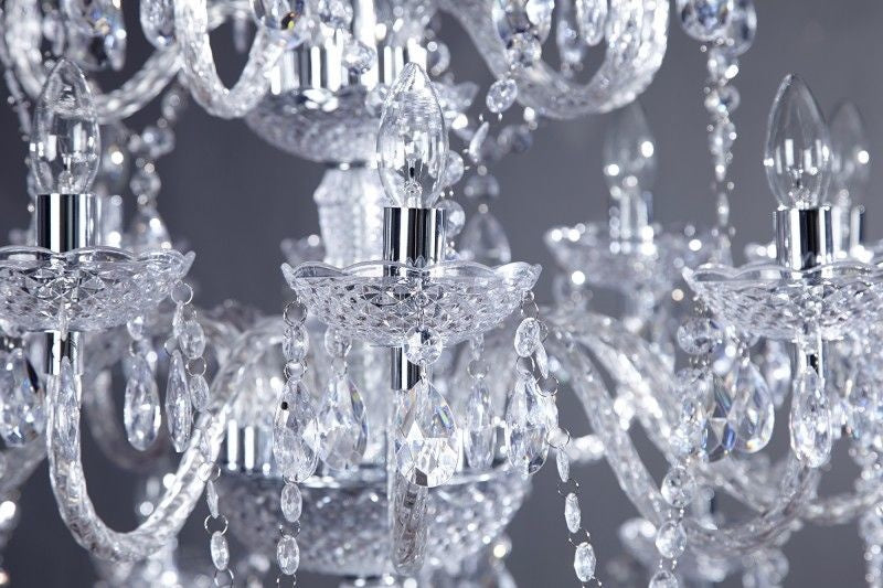 Lustre design CRYSTAL XXL 120cm lampe cristal acrylique transparent 30 bras - 1714