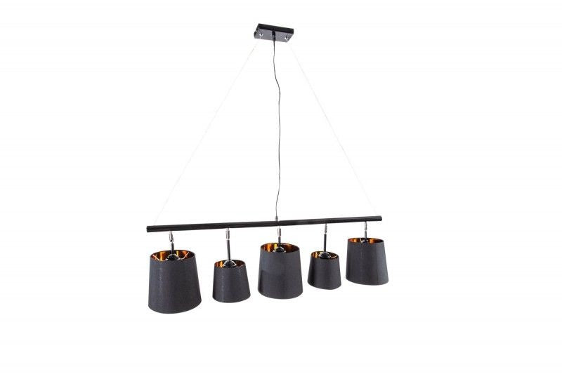 Lampe à suspension élégante LEVELS 100cm lampe à suspension en or noir avec abat-jour en lin - 40037